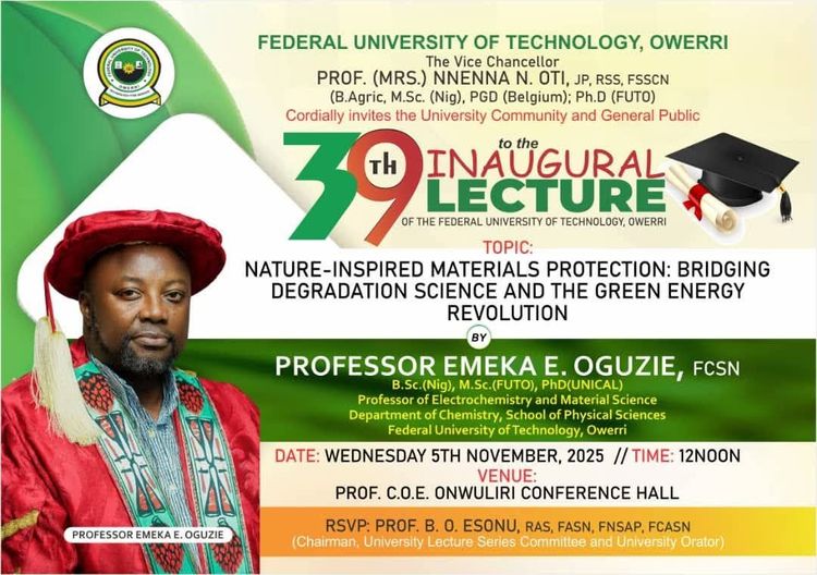 39th Inaugural Lecture of the Federal University of Technology, Owerri